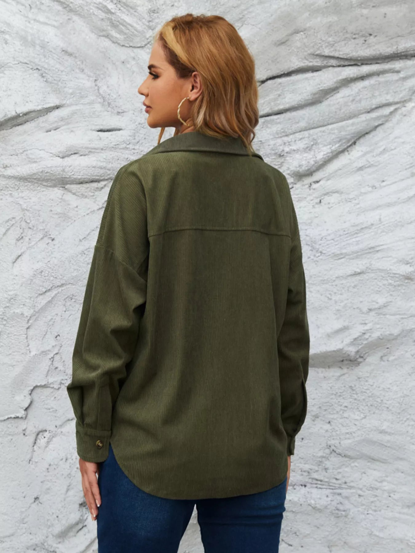 Corduroy Button-Up Shirt OutfitFlow