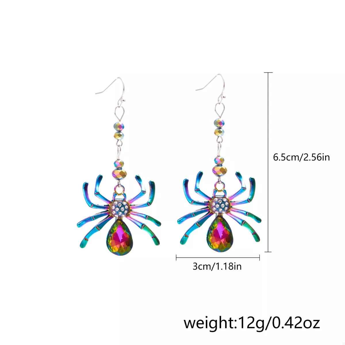 Colorful Spider Drop Earrings OutfitFlow
