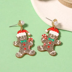 Christmas Gingerbread Man Dangle Earrings OutfitFlow