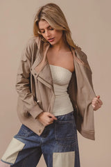 BiBi Textured Woven Rider Jacket OutfitFlow