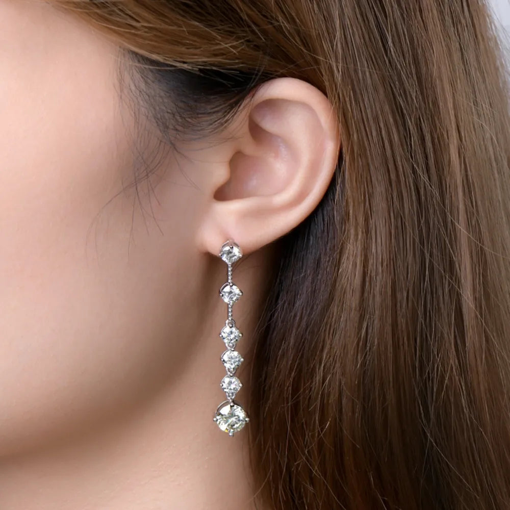 4 Carat Moissanite 925 Sterling Silver Earrings OutfitFlow