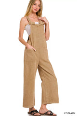 Zenana Washed Knot Strap Pockets Jumpsuit OutfitFlow