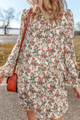 Outfit Flow - Floral Round Neck Long Sleeve Dress