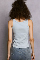 POL Round Neck Ribbed Tank Trendsi