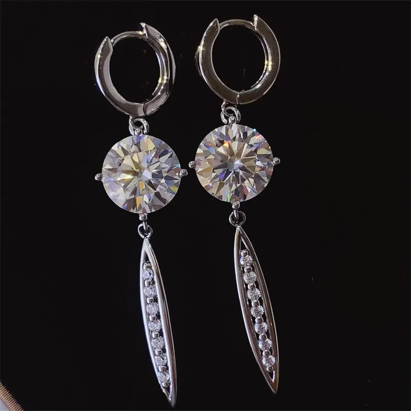 10 Carat Moissanite 925 Sterling Silver Earrings OutfitFlow