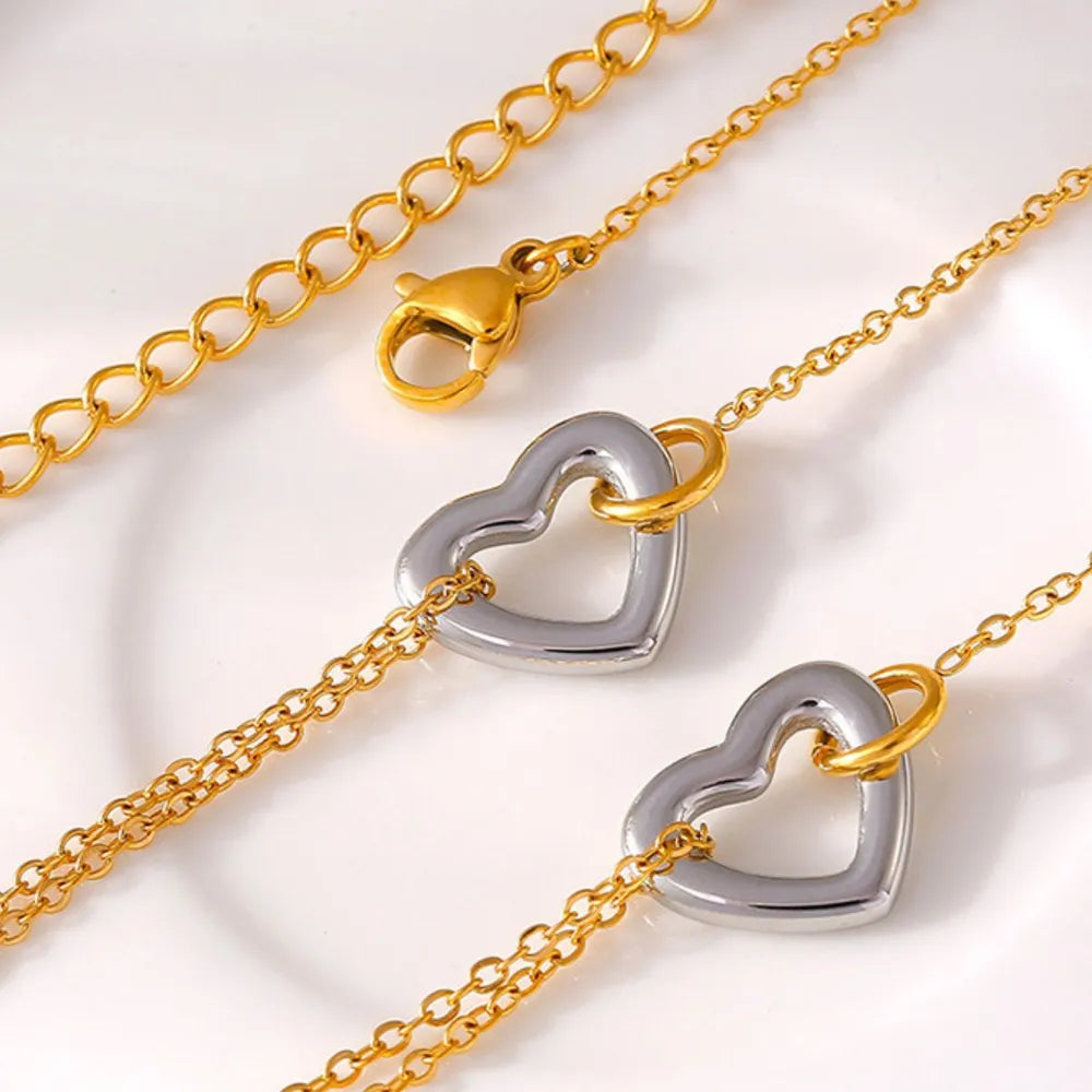 18K Gold-Plated Heart Bracelet OutfitFlow