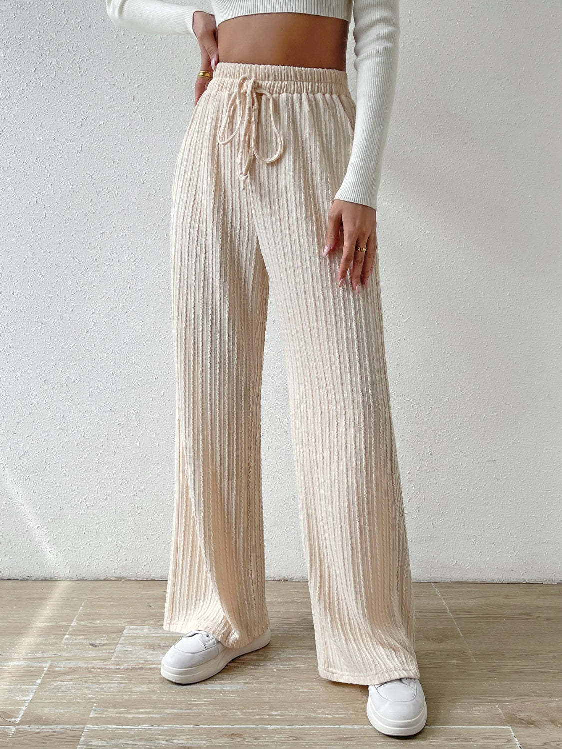 Outfit Flow - Honey Drawstring Wide Leg Pants