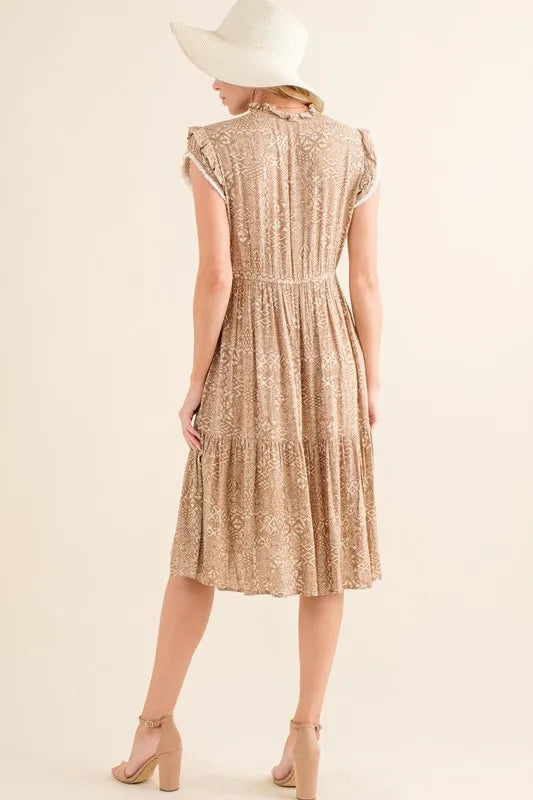 And The Why Boho Printed Tiered Maxi Dress OutfitFlow