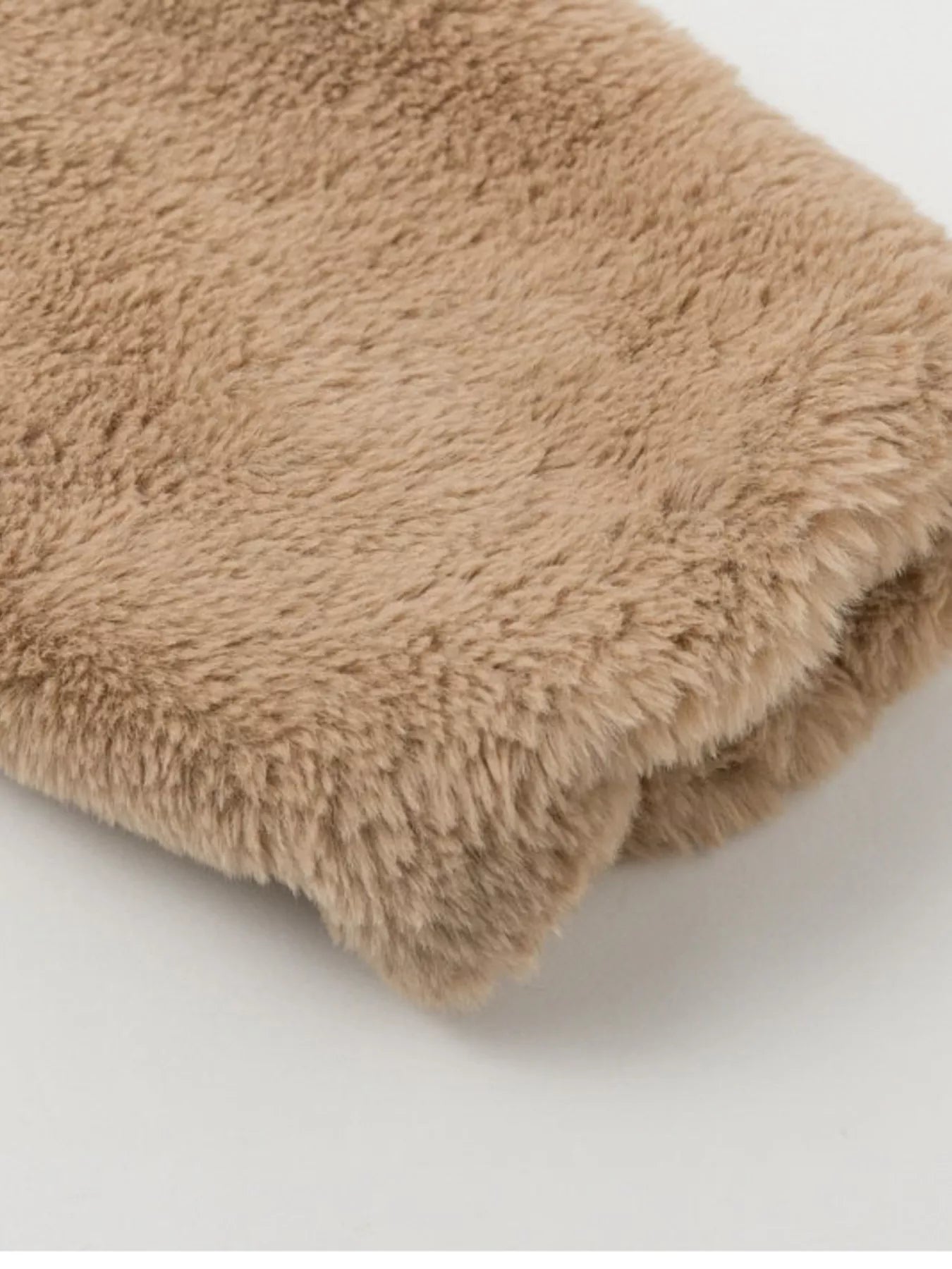 Full Size Faux Fur Cropped Zip-Up Jacket Plus Size Trendsi