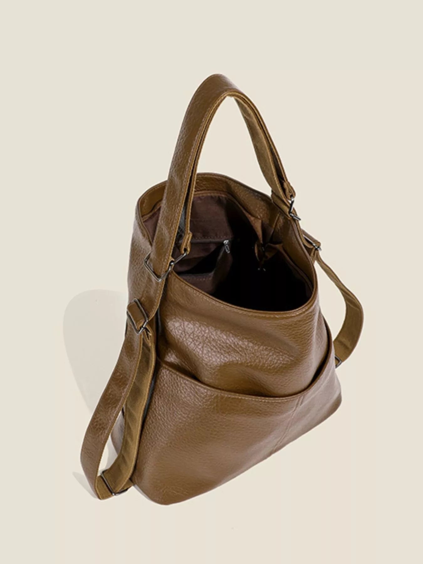 Leather Convertible Shoulder Bag OutfitFlow