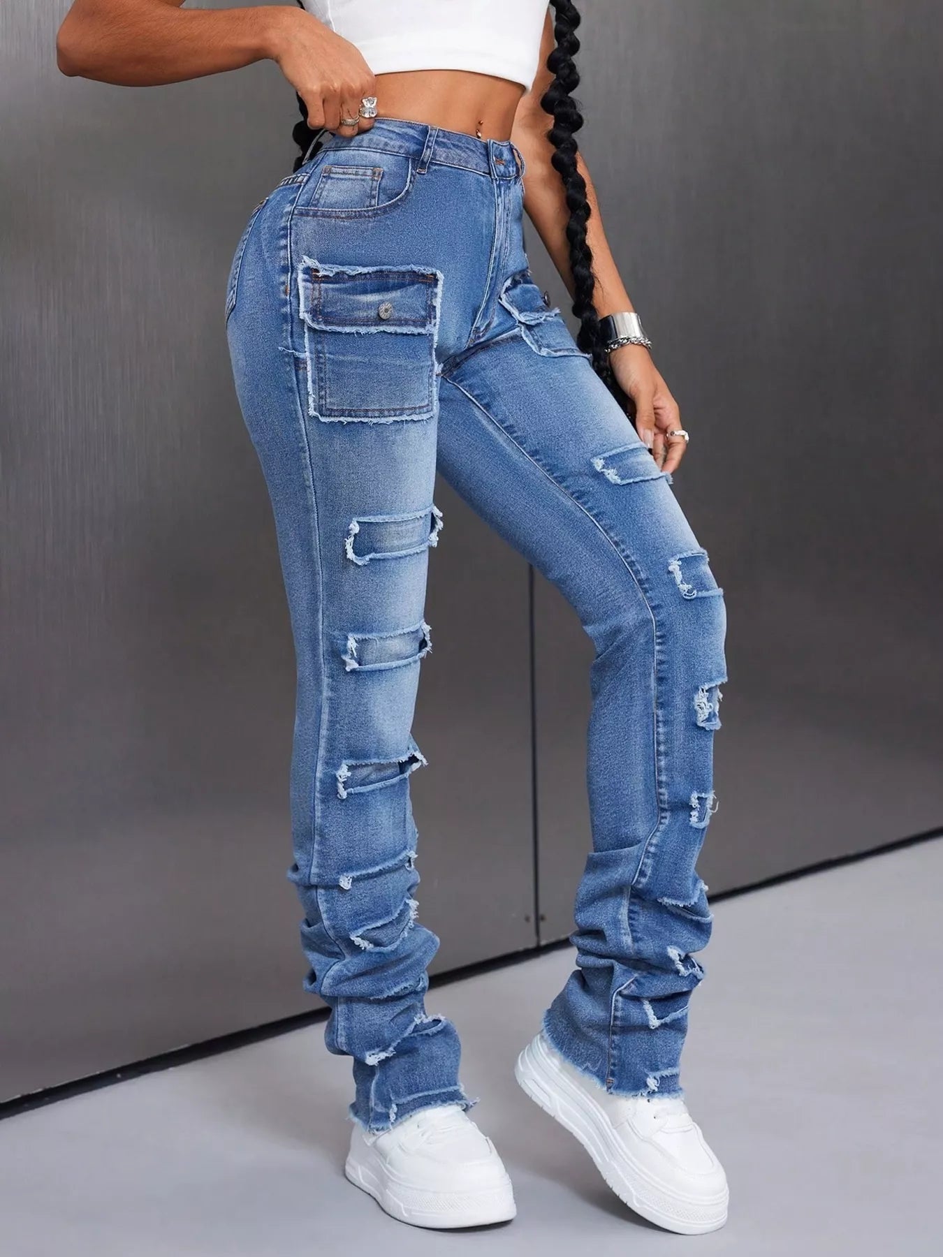 Men's Distressed Slim Fit Jeans OutfitFlow