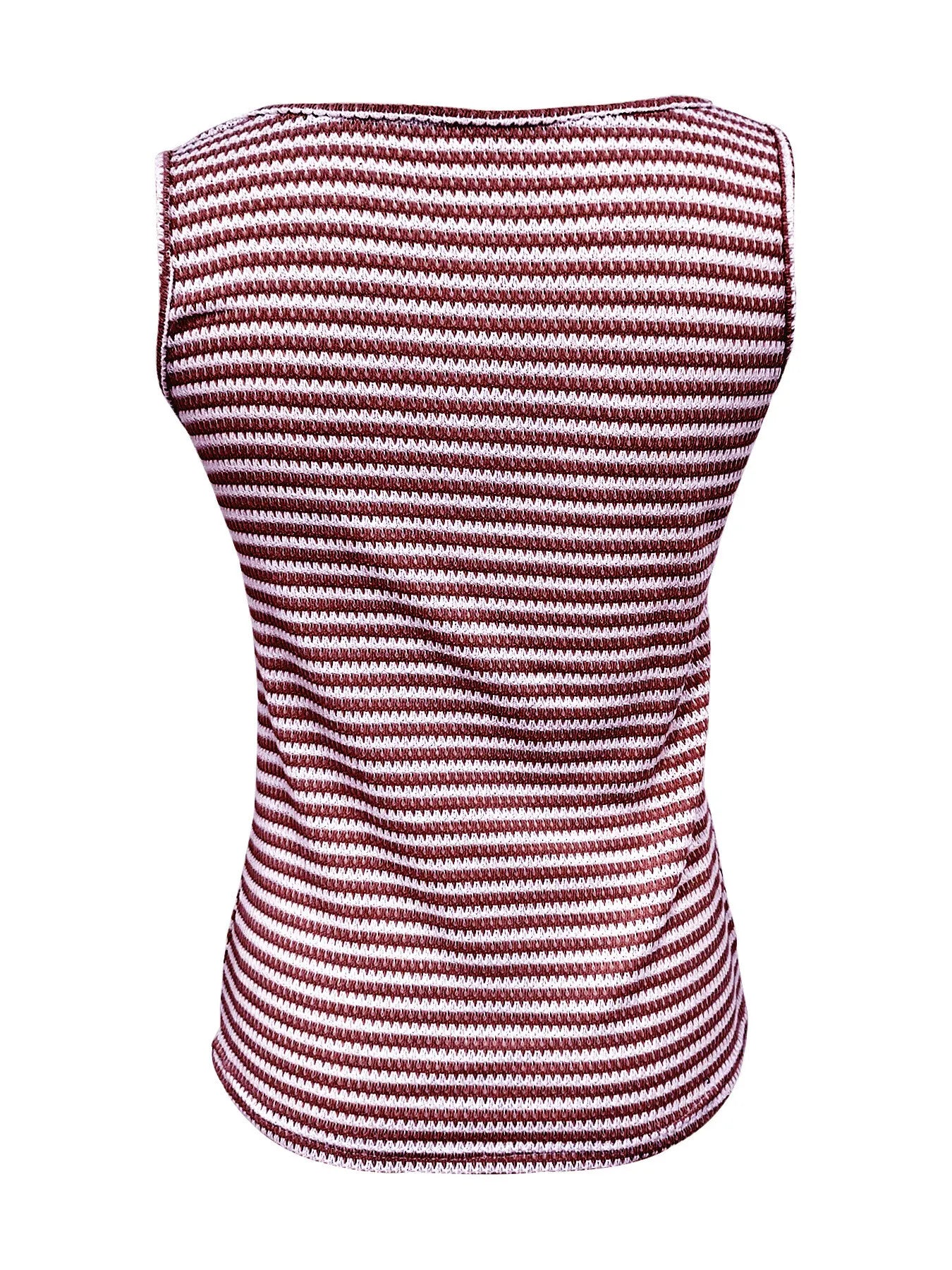 Striped Button Front Knit Tank Top OutfitFlow