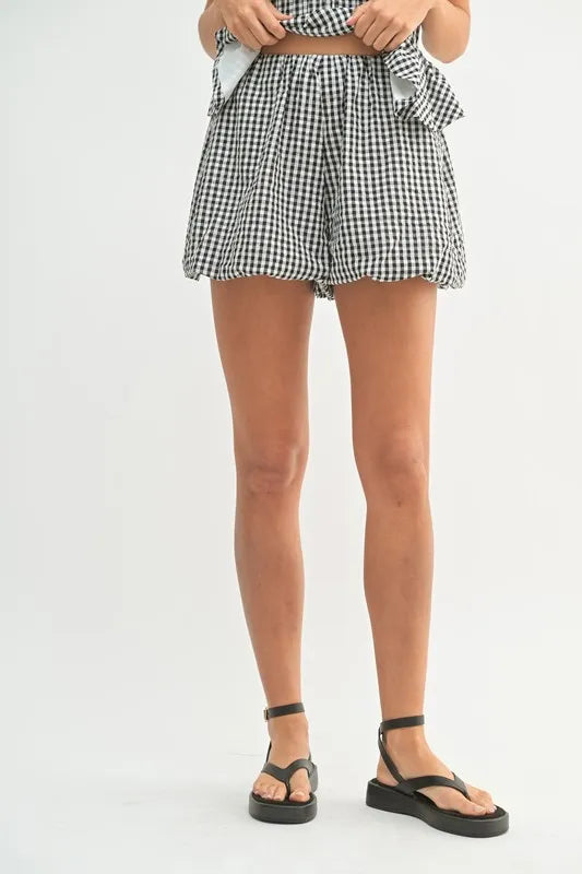 MABLE Gingham Tube Top and Shorts Set OutfitFlow