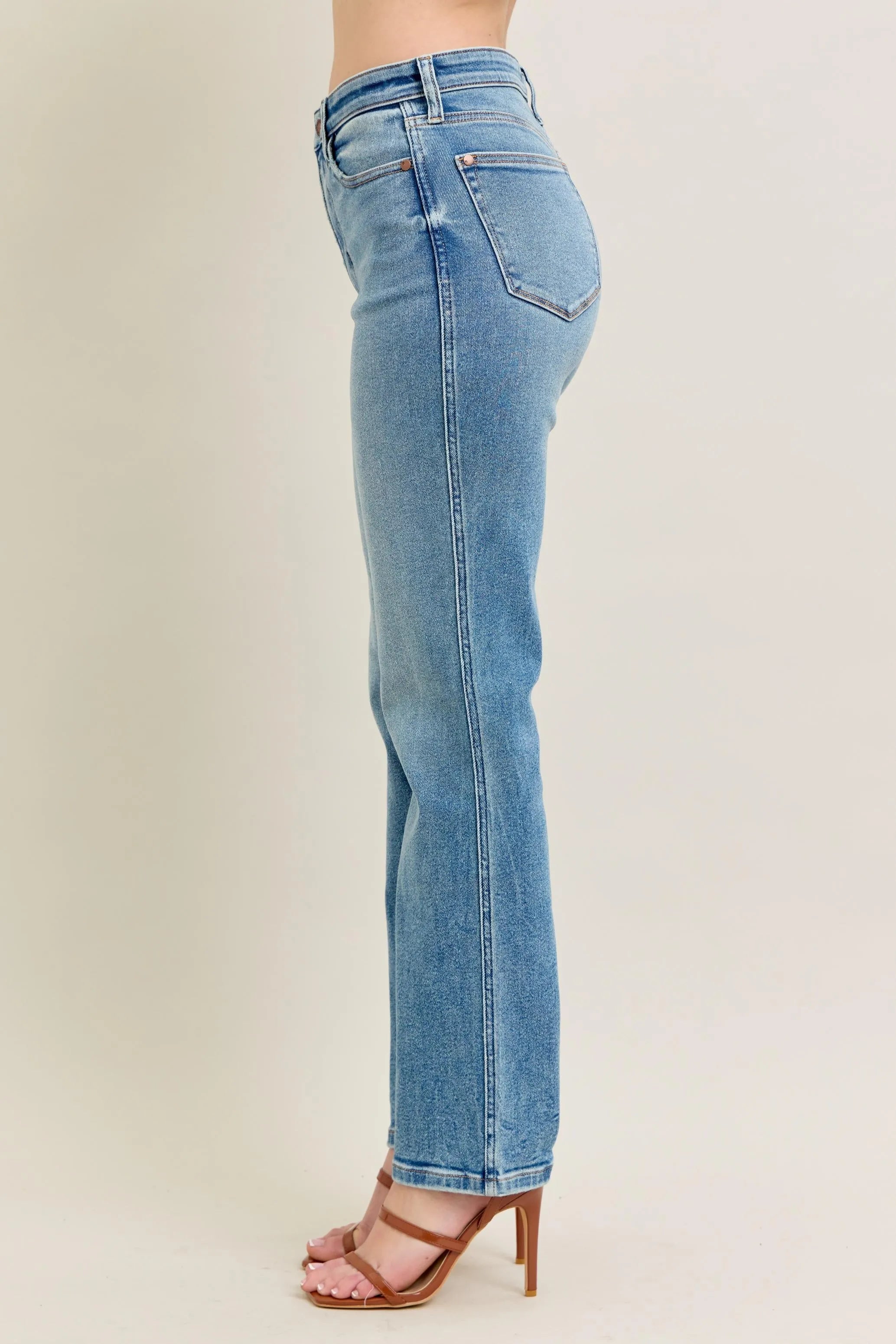 Judy Blue Full Size Hw Vintage Straight Jeans Plus Size OutfitFlow