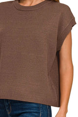 Zenana Oversized Viscose Sweater Vest OutfitFlow