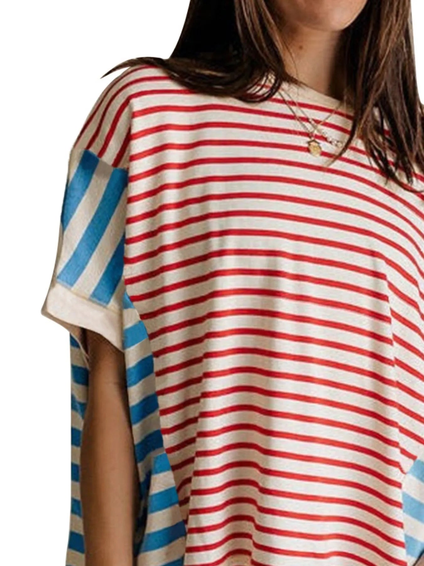 Colorful Striped Oversized T-Shirt OutfitFlow