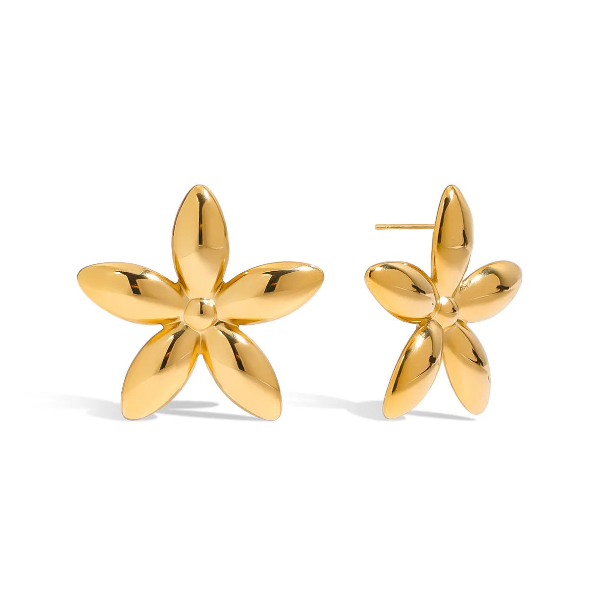 18K Gold-Plated Flower Stud Earrings OutfitFlow