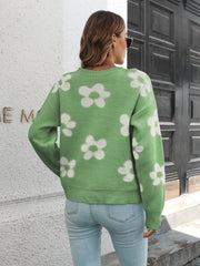 Floral Dropped Shoulder Sweater OutfitFlow