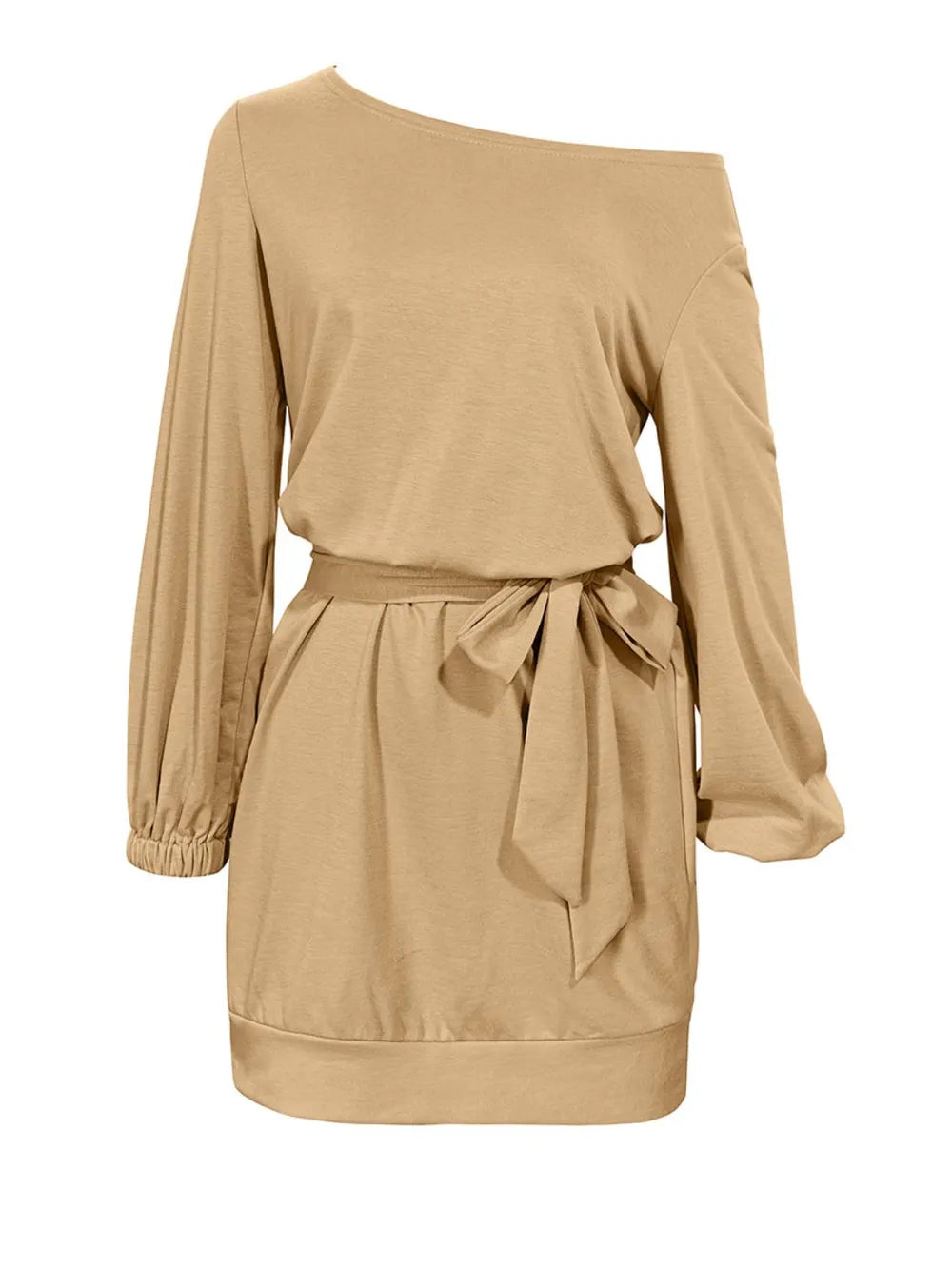 One Shoulder Tie Waist Dress OutfitFlow