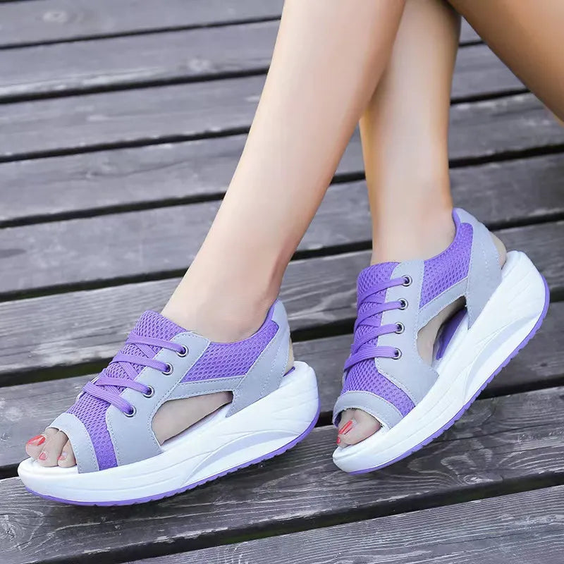 Mesh Breathable Platform Sandals OutfitFlow