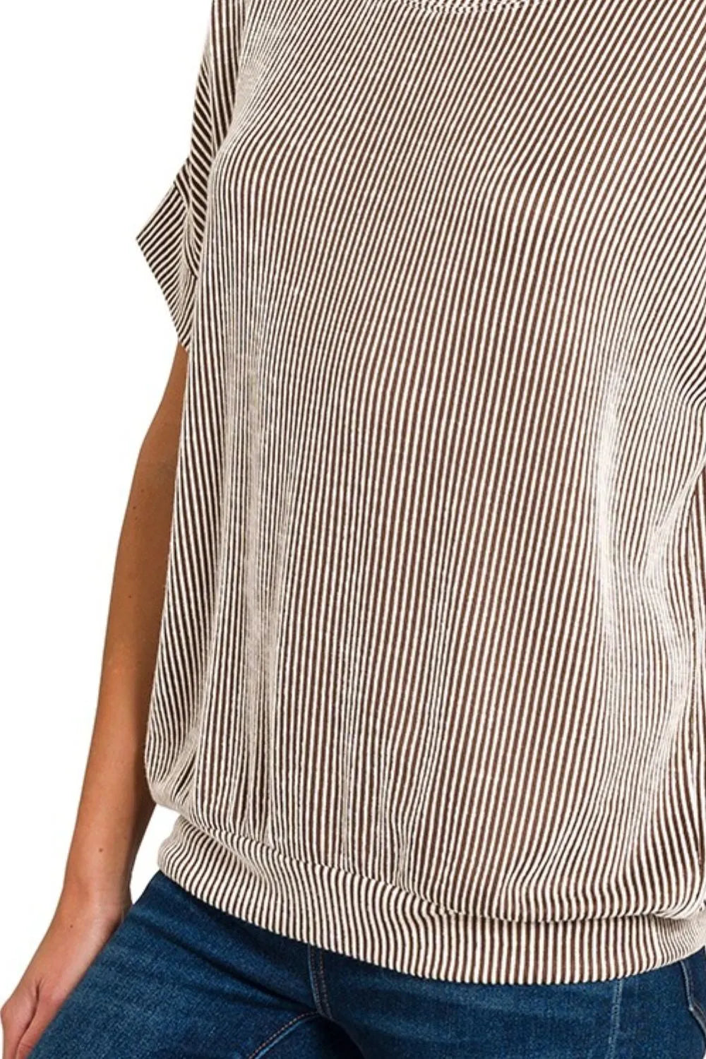 Zenana Corded Rib Short Sleeve T-Shirt OutfitFlow