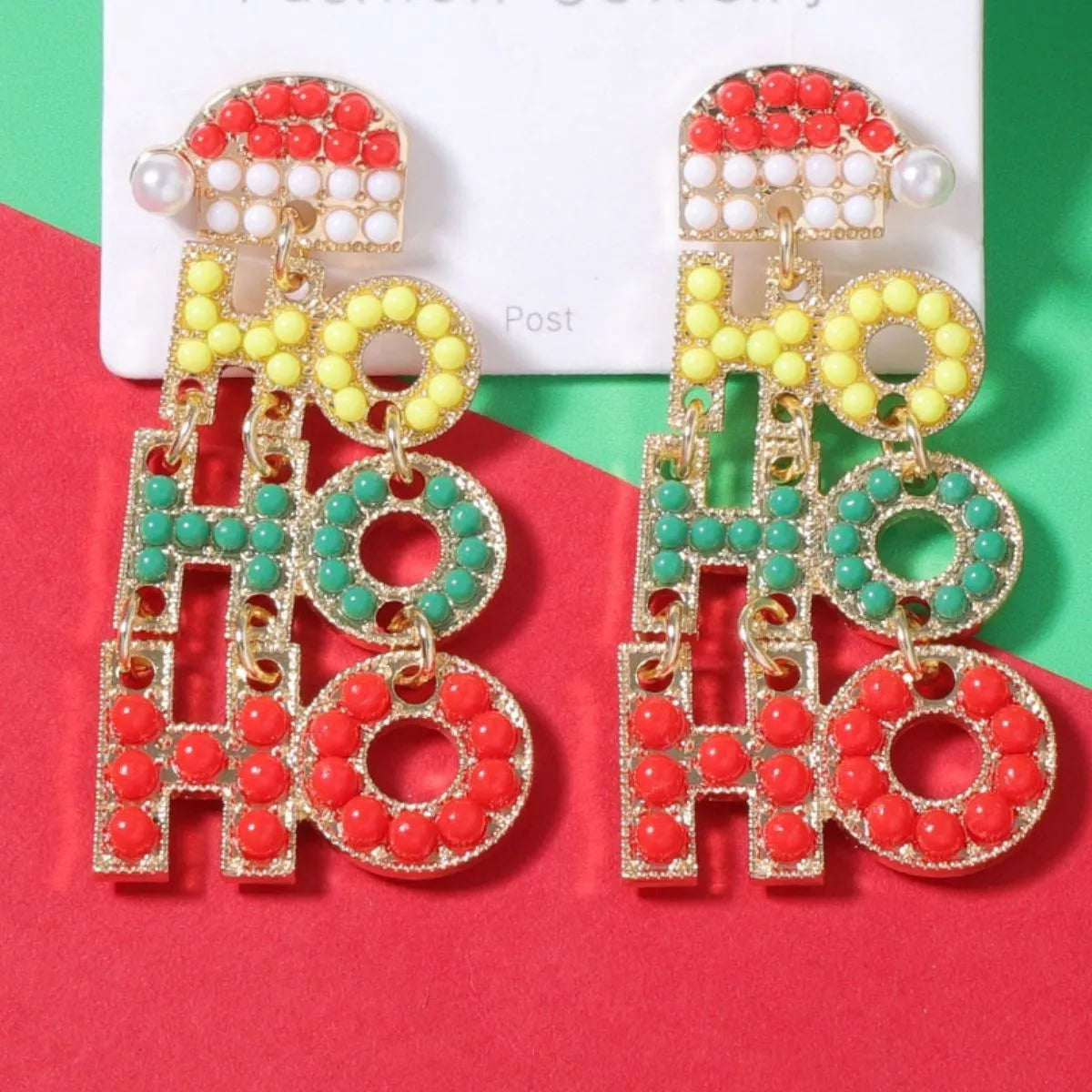 HO HO HO Christmas Drop Earrings OutfitFlow