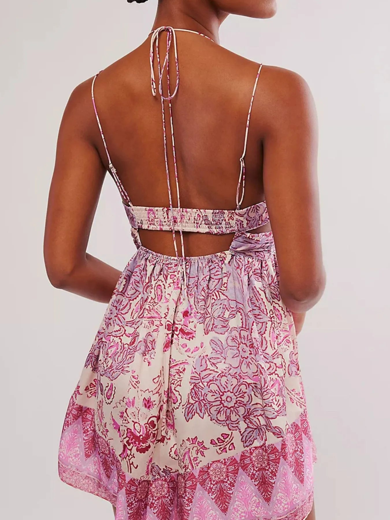 Floral Print Cutout Cami Dress OutfitFlow