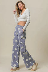 BiBi Flower Printed Side Pocket Wide Pants OutfitFlow