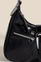 Fame Large Buckle Triple Zipper Hand Bag OutfitFlow