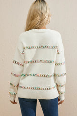 Round Neck Long Sleeve Sweater Trendsi