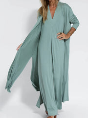 Full Size Open Front Side Slit Longline Cardigan Plus Size OutfitFlow