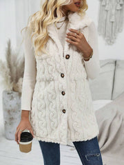 Outfit Flow - Fuzzy Button Up Vest Coat