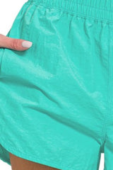 Zenana Windbreaker Smocked Waistband Running Shorts OutfitFlow