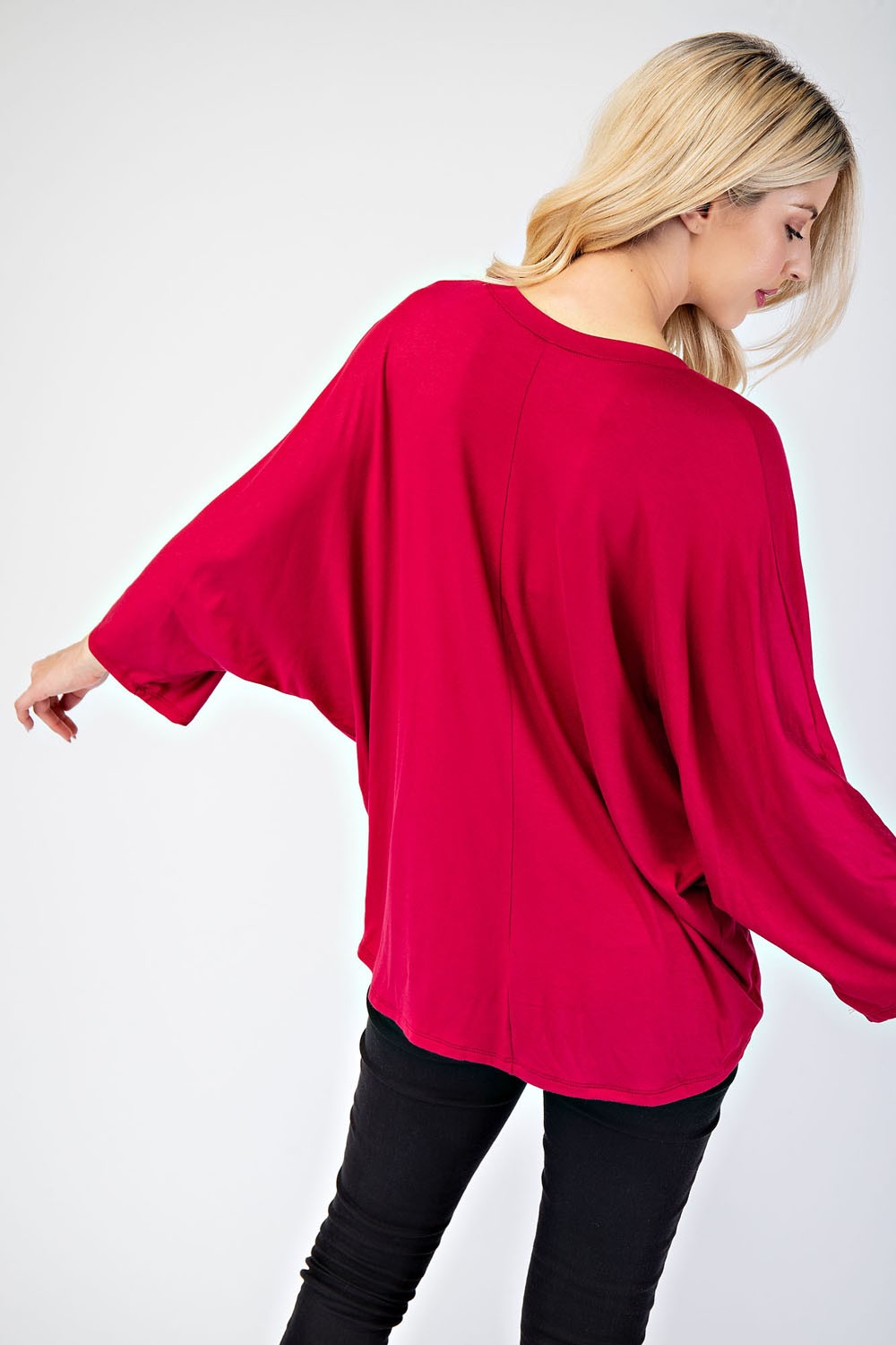 Outfit Flow - Celeste Full Size Notched Three-Quarter Sleeve Blouse