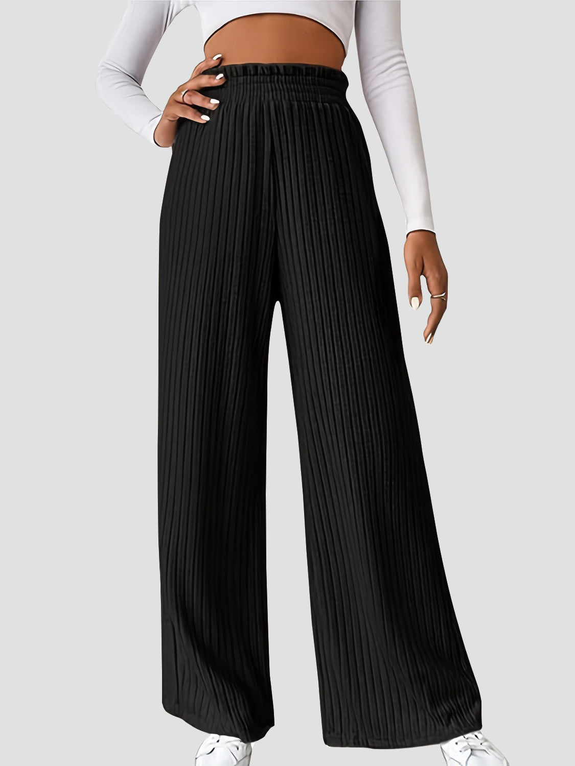 Outfit Flow - Ribbed High Waist Pants