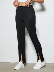 Outfit Flow - IZURIA Front Slit Elastic Waist Pants