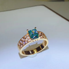 1 Carat Moissanite 925 Sterling Silver Ring OutfitFlow