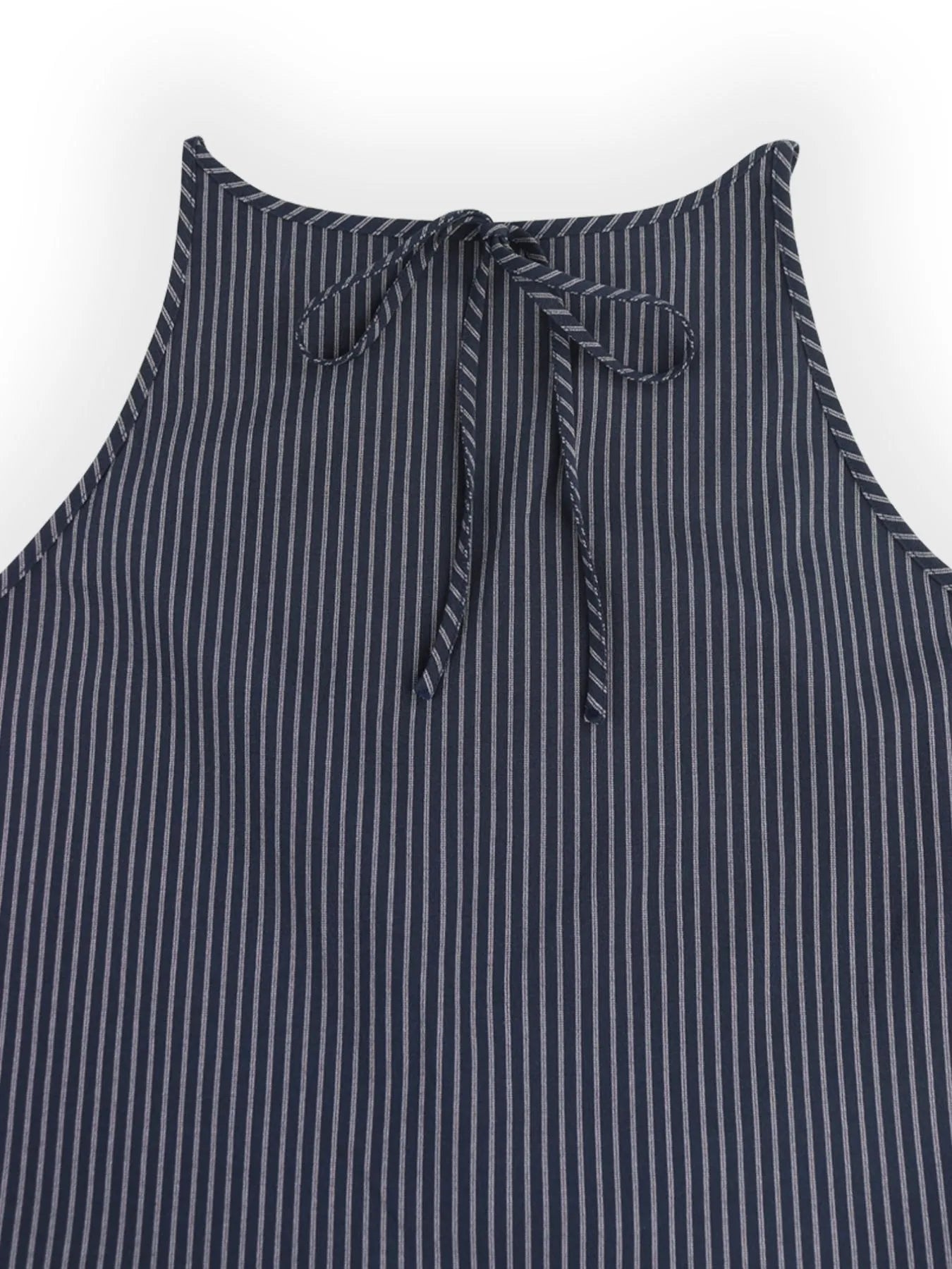 Striped Round Neck Tank and Wide Leg Pants Set OutfitFlow
