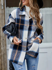 Plaid Button-Up Long Sleeve Shacket OutfitFlow