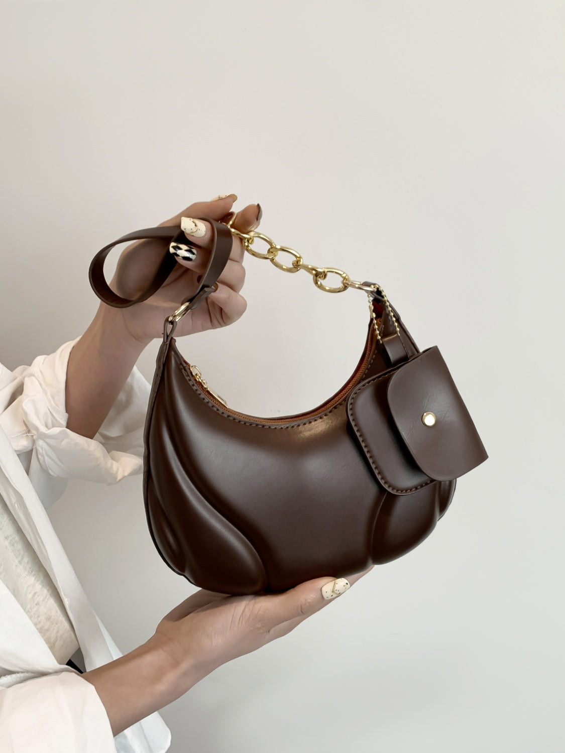 Outfit Flow - PU Leather Shoulder Bag with EarPods Bag