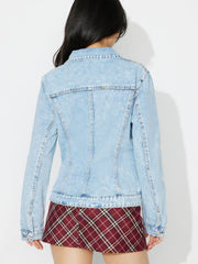 Button Up Long Sleeve Denim Jacket