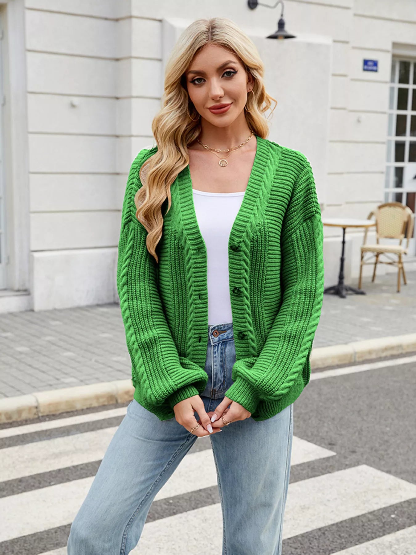 Button Up Long Sleeve Cardigan OutfitFlow