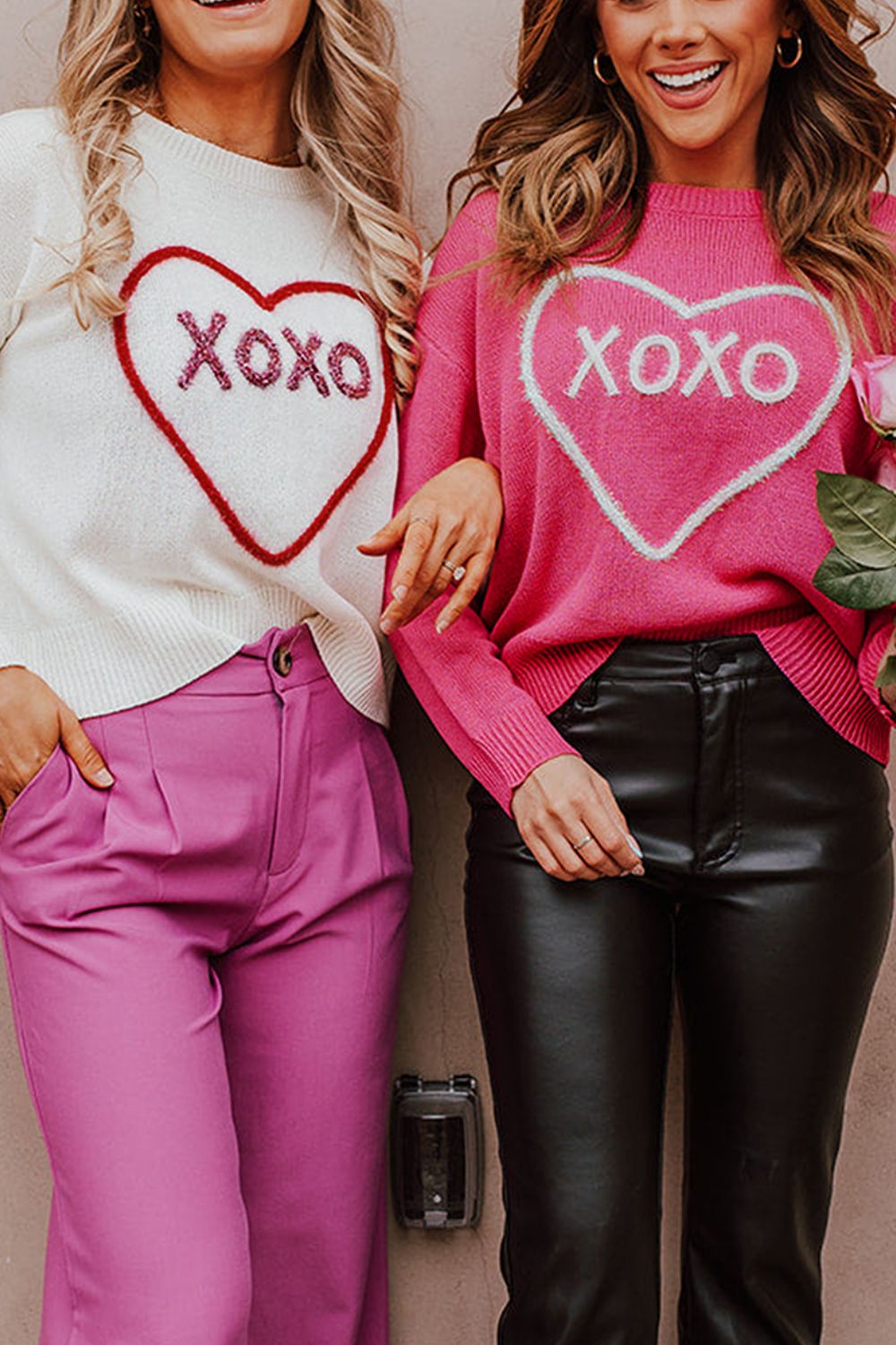 Outfit Flow - XOXO Round Neck Drop Shoulder Sweater