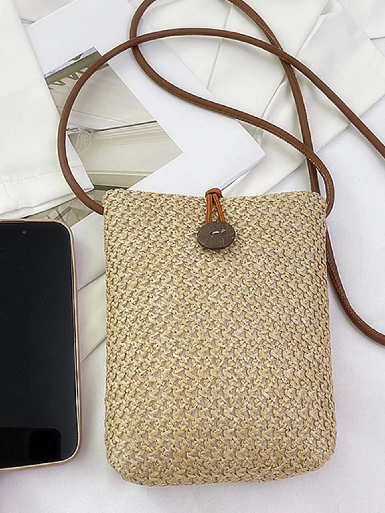 Straw Woven Crossbody Bag OutfitFlow