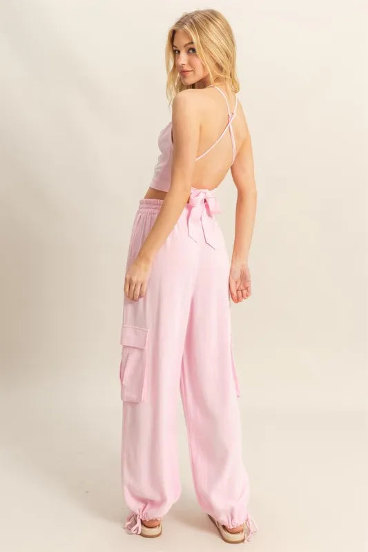 HYFVE Crop Top and Cargo Pants Set OutfitFlow
