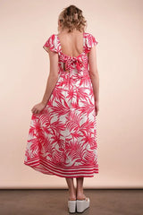 VERY J Tropical Printed Midi Summer Boho Dress OutfitFlow