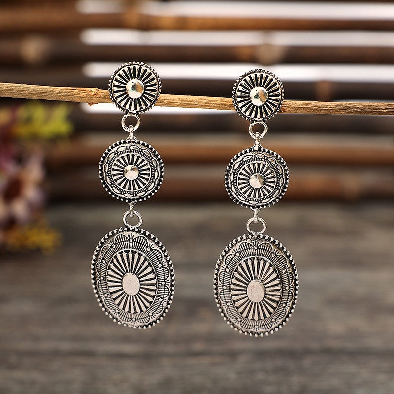 Vintage Alloy Dangle Earrings OutfitFlow