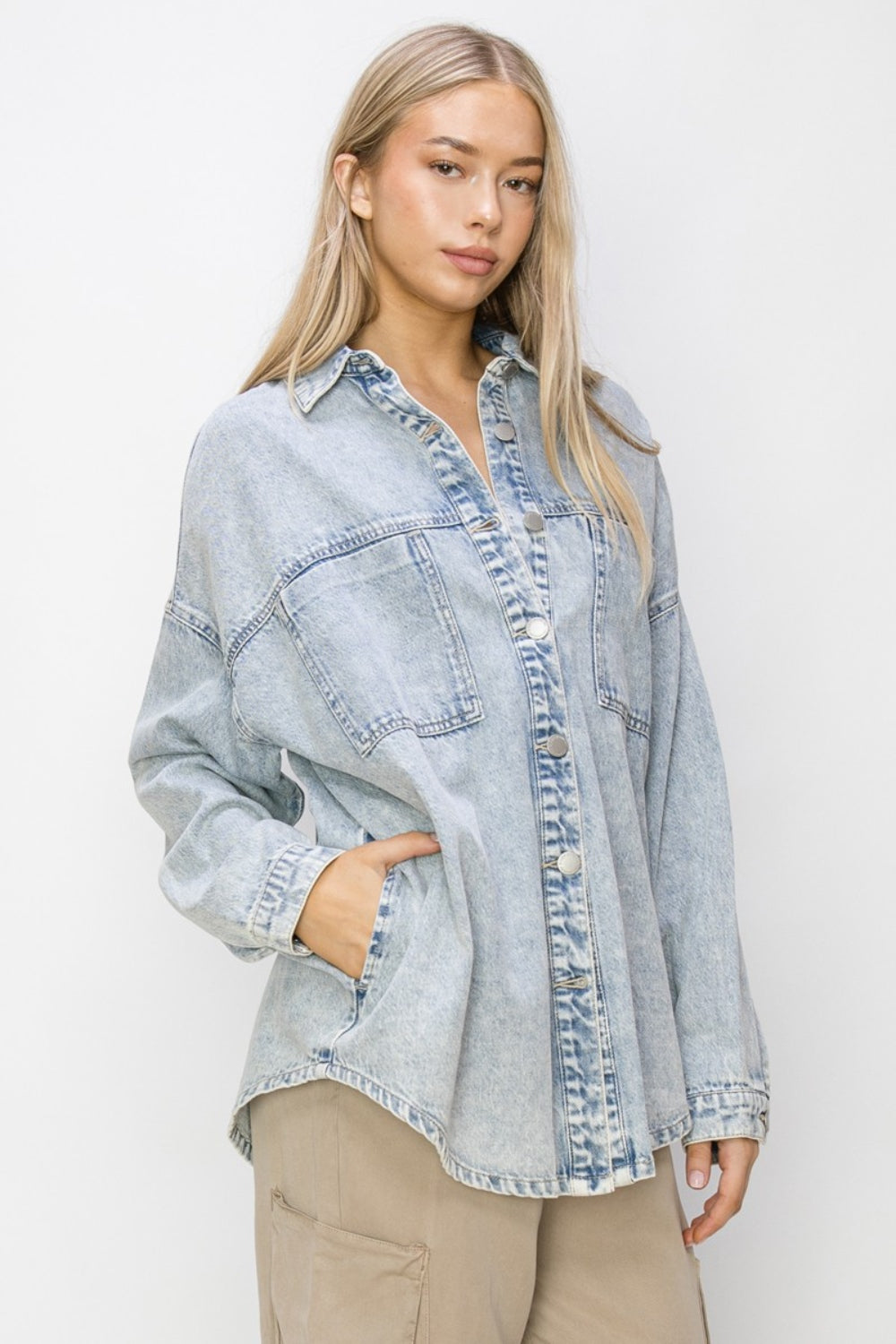 RISEN Button Up Long Sleeve Jacket