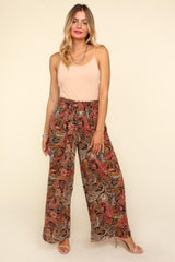 Outfit Flow - Haptics Smocked Waist Paisley Print Pants