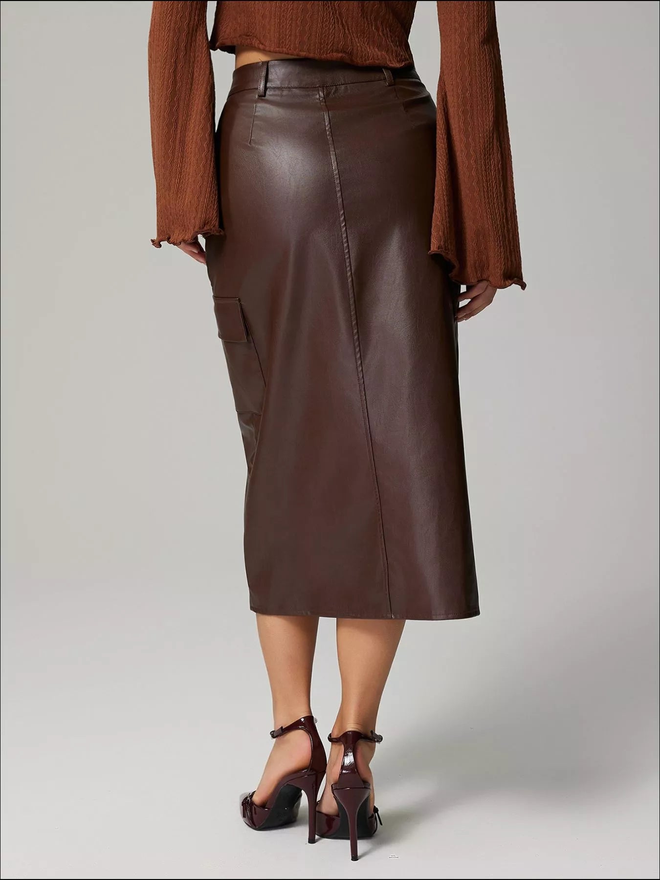 Slit Leather Cargo Skirt OutfitFlow